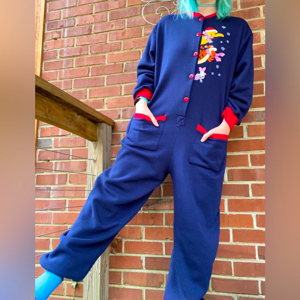 RARE vintage Winnie tote Pooh fleece onesie